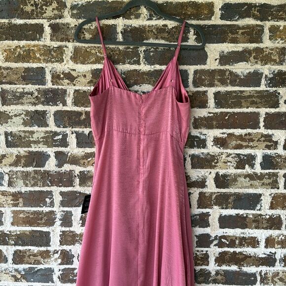 NWT Lulus Endless Elegance Marsala Satin Sleeveless Maxi Dress Size Large - Picture 8 of 11